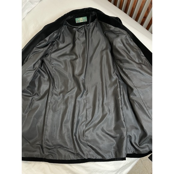 Vtg Orvis Black Velvet Blazer Womens 16 Dark Academia Tailored Jacket - Picture 8 of 12